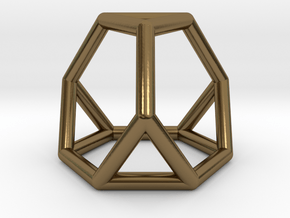 0267 Truncated Tetrahedron E (a=1cm) #001 in Polished Bronze