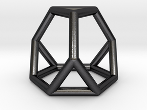 0267 Truncated Tetrahedron E (a=1cm) #001 in Polished and Bronzed Black Steel
