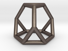 0267 Truncated Tetrahedron E (a=1cm) #001 in Polished Bronzed Silver Steel