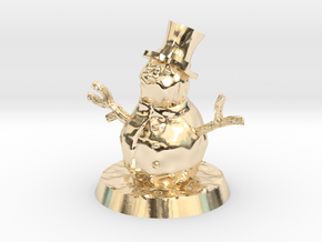28mm/32mm Snowman in 14k Gold Plated Brass