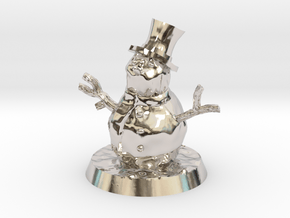 28mm/32mm Snowman in Rhodium Plated Brass