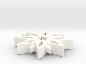 Snowflake Pendant in White Processed Versatile Plastic