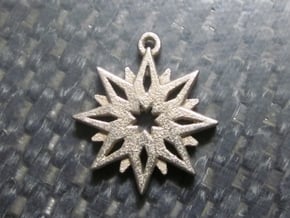 Snowflake Pendant in Polished Bronzed Silver Steel