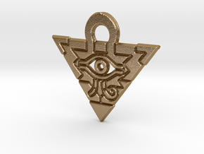 Flat Millennium Puzzle Charm in Polished Gold Steel
