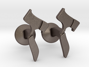 Hebrew Monogram Cufflinks - Devorah & Joey in Polished Bronzed Silver Steel