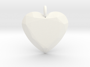 Heart Ornament in White Processed Versatile Plastic
