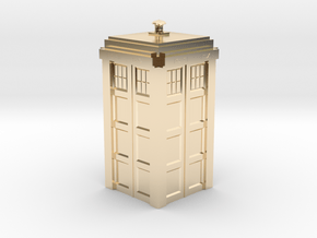 Dr. Who Tardis in 14k Gold Plated Brass