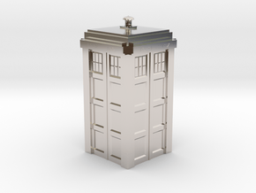 Dr. Who Tardis in Rhodium Plated Brass