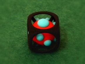 Dice No.1-c Red S (balanced) (2.4cm/0.94in) in Full Color Sandstone