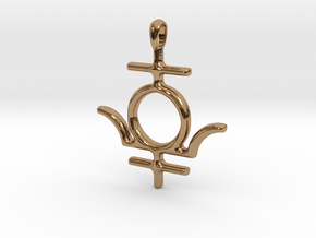 MERCURY Symbol Jewelry Pendant in Polished Brass