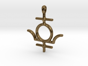 MERCURY Symbol Jewelry Pendant in Polished Bronze