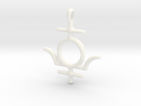 MERCURY Symbol Jewelry Pendant in White Processed Versatile Plastic