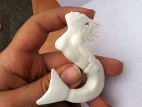 Mermaid Pendant/Christmas Ornaments in White Natural Versatile Plastic