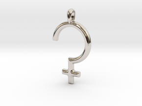 Ceres Symbol Jewelry Pendant in Rhodium Plated Brass