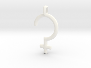 Ceres Symbol Jewelry Pendant in White Processed Versatile Plastic
