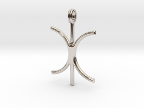 Eris Symbol Jewelry Pendant in Rhodium Plated Brass