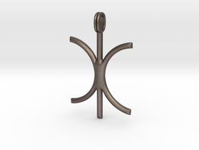 Eris Symbol Jewelry Pendant in Polished Bronzed Silver Steel