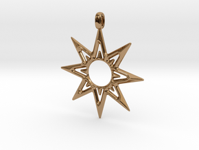 STAR OF VENUS Jewelry Symbol Pendant. in Polished Brass
