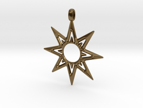 STAR OF VENUS Jewelry Symbol Pendant. in Polished Bronze