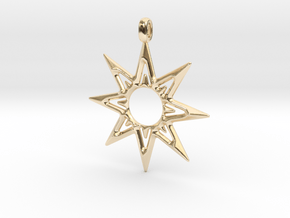 STAR OF VENUS Jewelry Symbol Pendant. in 14k Gold Plated Brass