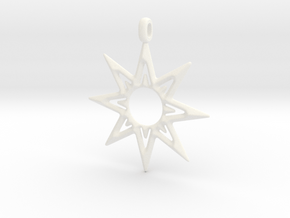 STAR OF VENUS Jewelry Symbol Pendant. in White Processed Versatile Plastic