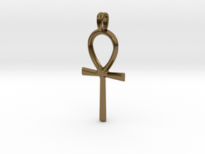 Ankh Symbol Jewelry Pendant in Polished Bronze