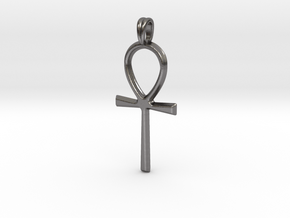 Ankh Symbol Jewelry Pendant in Polished Nickel Steel