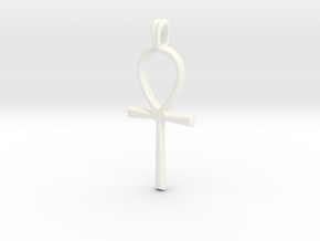 Ankh Symbol Jewelry Pendant in White Processed Versatile Plastic