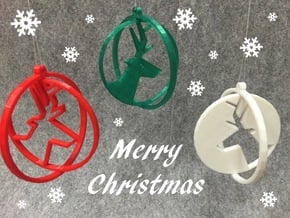 Deer ring 2 for Christmas in White Processed Versatile Plastic
