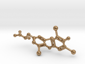 Levothyroxine (L-thyroxine, T4) Molecule in Polished Brass