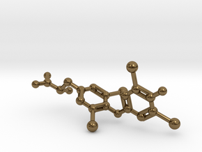 Levothyroxine (L-thyroxine, T4) Molecule in Polished Bronze