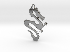 Dragon Pendant & Charm in Fine Detail Polished Silver