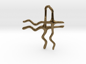Improved Octothorpe Pendant in Polished Bronze