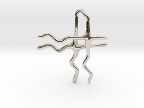 Improved Octothorpe Pendant in Rhodium Plated Brass