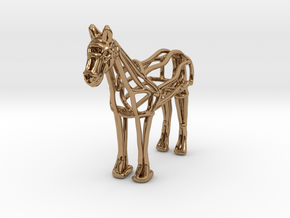 Horse Wireframe keychain in Polished Brass