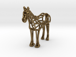 Horse Wireframe keychain in Polished Bronze