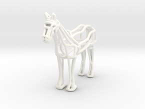 Horse Wireframe keychain in White Processed Versatile Plastic