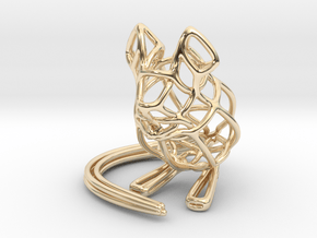 Mouse Wireframe keychain in 14k Gold Plated Brass