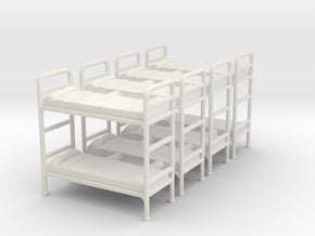 Bunk bed 01.Scale HO (1:87) in White Natural Versatile Plastic
