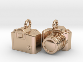 DSLR Camera Earrings / Bracelet Charm in 14k Rose Gold