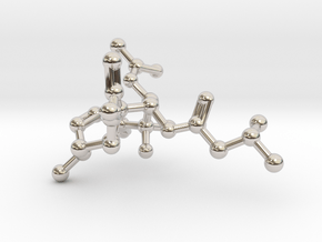Neurolenin B Molecule Necklace in Rhodium Plated Brass