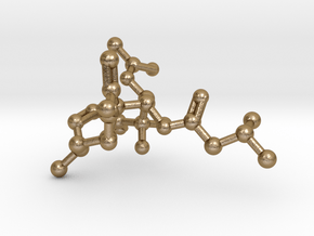 Neurolenin B Molecule Necklace in Polished Gold Steel