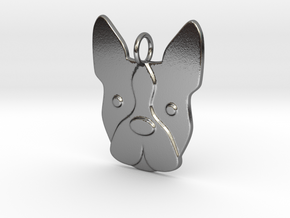 Boston Terrier Charm in Polished Silver