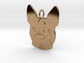 Boston Terrier Charm in Polished Brass