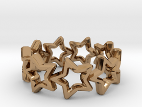 Stars Ring 17 in Polished Brass