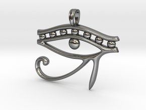 Eye of Horus Symbol Jewelry Pendant in Fine Detail Polished Silver
