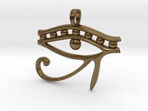 Eye of Horus Symbol Jewelry Pendant in Polished Bronze