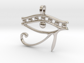 Eye of Horus Symbol Jewelry Pendant in Rhodium Plated Brass
