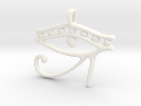 Eye of Horus Symbol Jewelry Pendant in White Processed Versatile Plastic