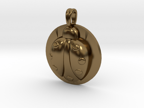 LADYBUG Symbol Jewelry Pendant in Polished Bronze